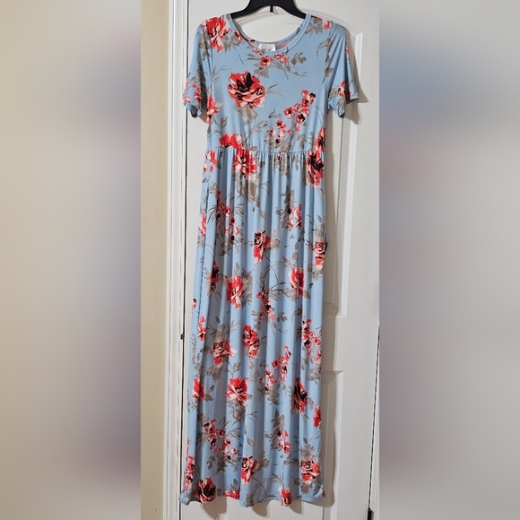 Floral Blue Maxi Skirt - Picture 7 of 7